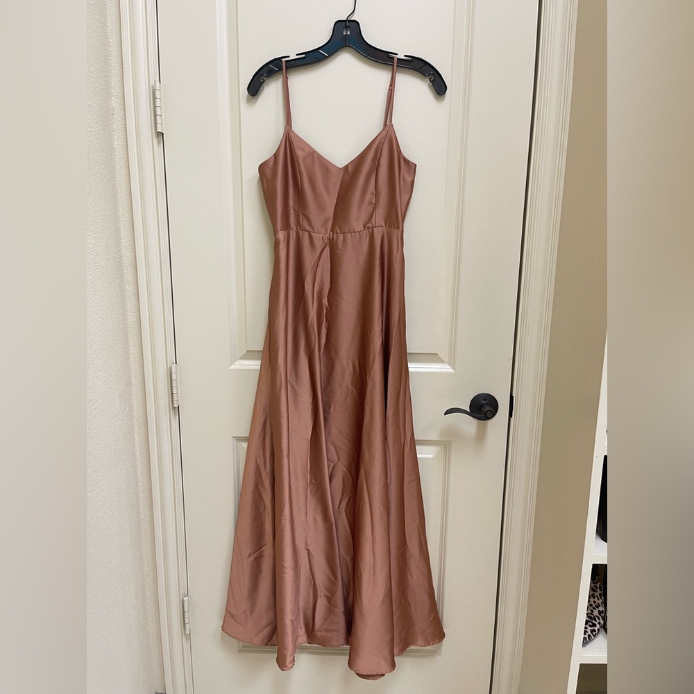 Show Me Your Mumu Faith Maxi Dress in Copper Luxe Satin - S - Picture 5 of 6